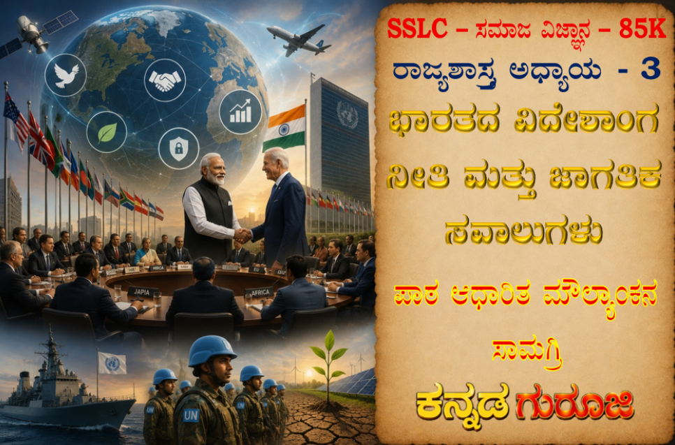 ಕರ್ನಾಟಕ SSLC ಸಮಾಜ ವಿಜ್ಞಾನ ರಾಜ್ಯಶಾಸ್ತ್ರ ಅಧ್ಯಾಯ 3 | ಭಾರತದ ವಿದೇಶಾಂಗ ನೀತಿ ಮತ್ತು ಜಾಗತಿಕ ಸವಾಲುಗಳು | LBA Notes